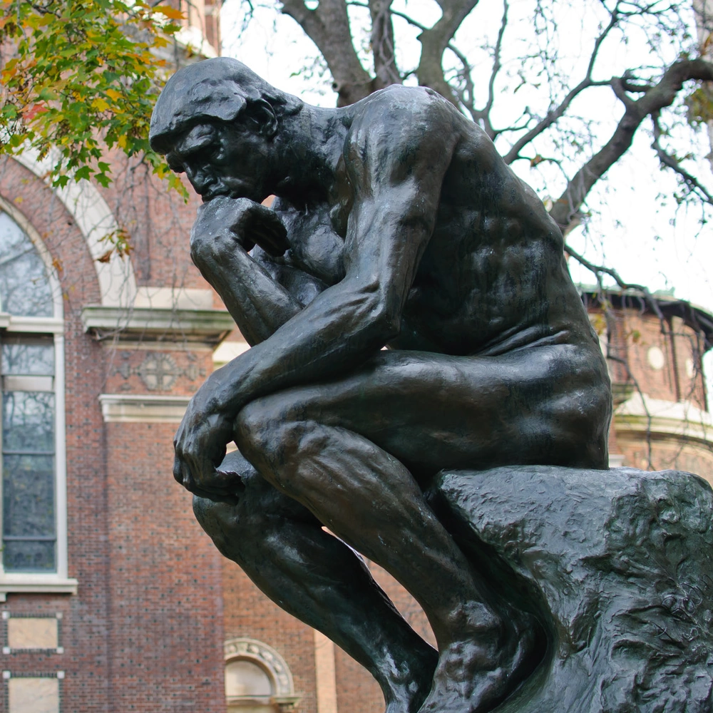 A statue of a thinking man